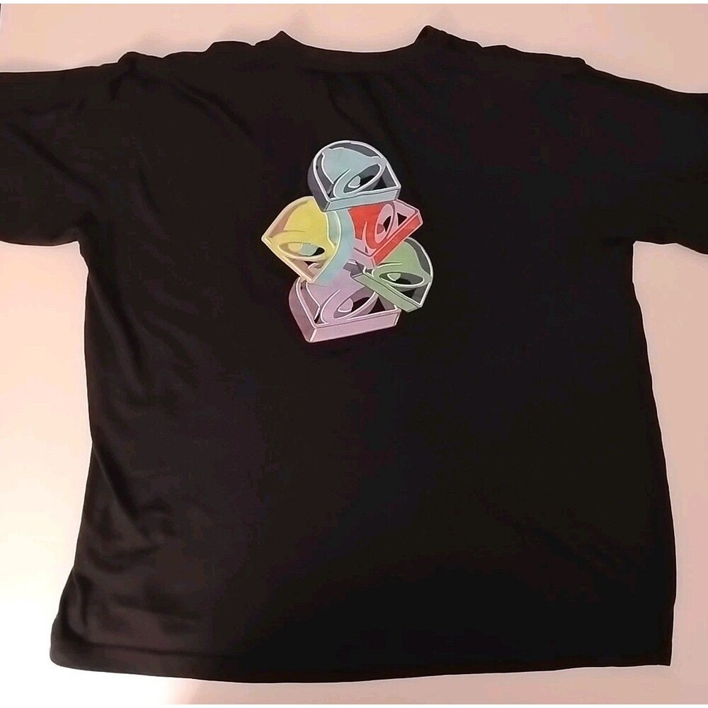 Taco Bell Bells Logo Graphic V-Neck T-Shirt Mens Short Sleeve Black Large L